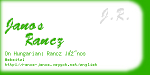 janos rancz business card